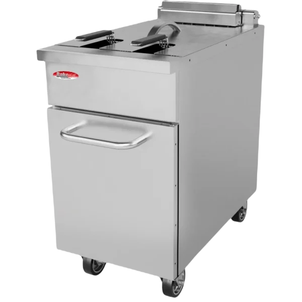 BakeMax BMPLS7FE030 Heavy Duty Commercial Electric Floor Model 34L / 75lbs. Fryer with Lift Up Heating Elements