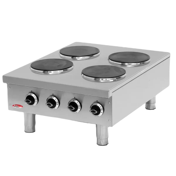 BakeMax BMPLS7KE020 Heavy Duty Commercial Countertop 4 Burner Electric Hot Plate