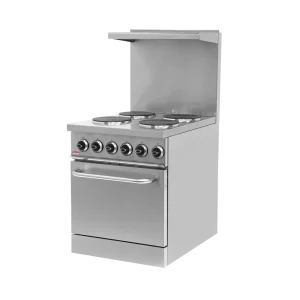 BakeMax BMPLS7KE021 Commercial Floor Model 24” Wide 4 Burner Electric Range
