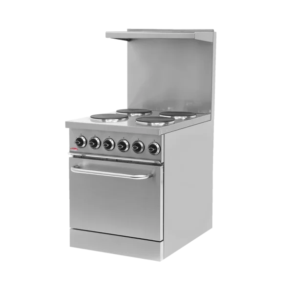 BakeMax BMPLS7KE021 Commercial Floor Model 24” Wide 4 Burner Electric Range