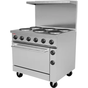 BakeMax BMPLS7KE031 Commercial Floor Model 36” 6 Burner Electric Range