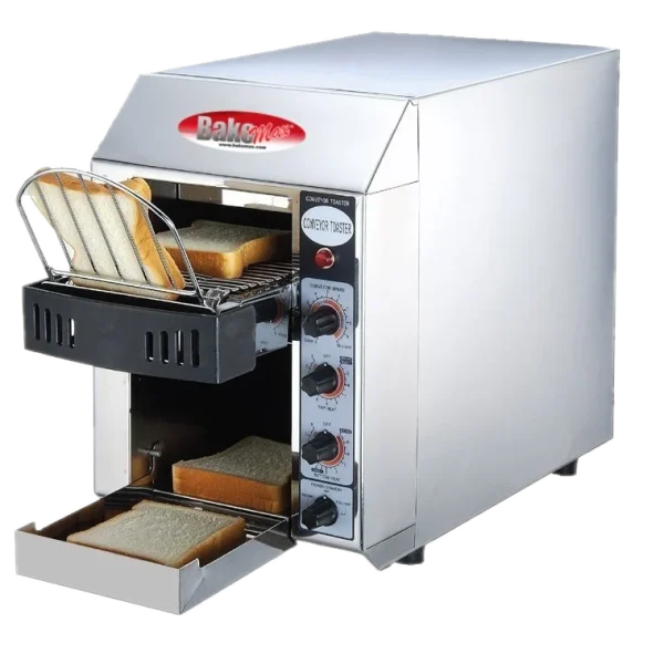 BakeMax BMCT150 Commercial Countertop Electric 1-Slice Wide Conveyor Toaster