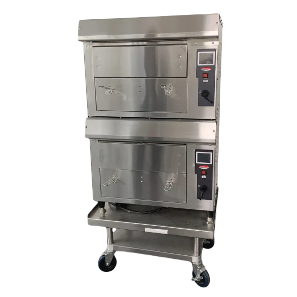 BakeMax BMDGF5 Commercial Floor Model Electric Double Stacked Greaseless Forced Air Fryer