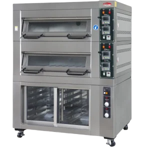 BakeMax BMTD003 Three Deck Three Pan Wide Floor Model Electric Artisan Stone Deck Oven