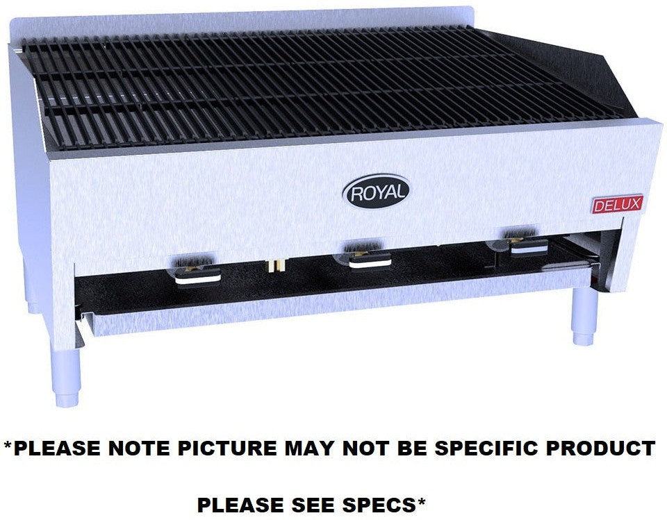 Royal - Delux 42" Stainless Steel Heavy Duty Lava Rock Char Broiler - 4223 Royal - Delux 42" Stainless Steel Heavy Duty Lava Rock Char Broiler - 4223