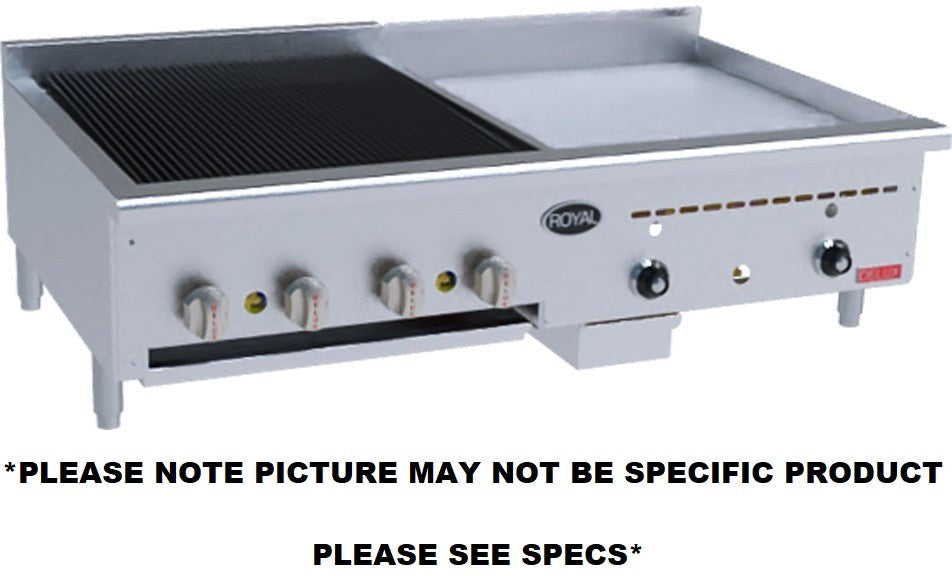 Royal - Delux 15" Stainless Steel Radiant Broiler With 36" Thermostatic Griddle - BG-1536 Royal - Delux 15" Stainless Steel Radiant Broiler With 36" Thermostatic Griddle - BG-1536