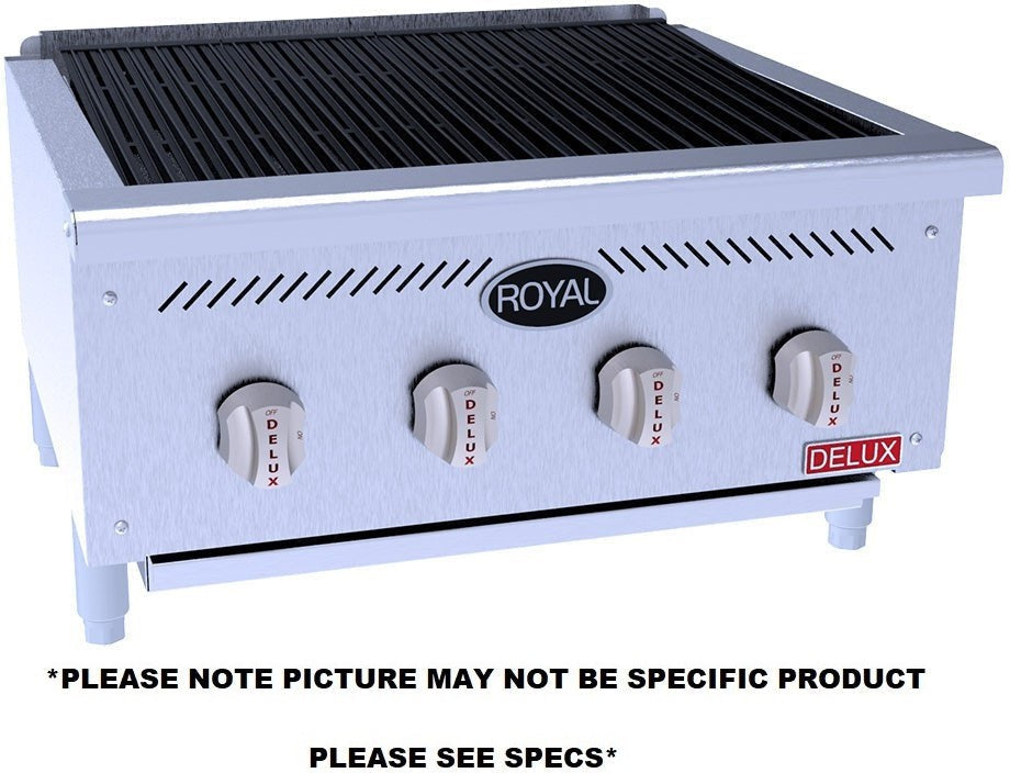 Royal - Delux 14.5" Stainless Steel Radiant Char Broiler with 18" Deep Cooking Area - DRB-15 Royal - Delux 14.5" Stainless Steel Radiant Char Broiler with 18" Deep Cooking Area - DRB-15