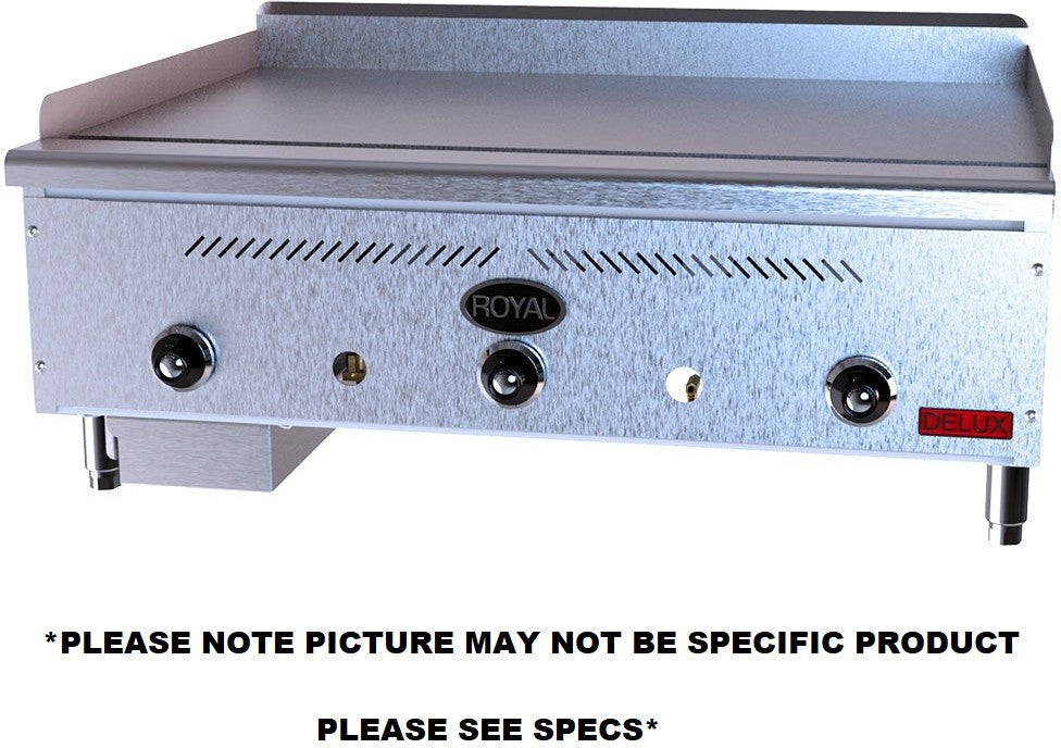 Royal - Delux 24″ Stainless Steel Thermostatic Griddle - RD80-24 Royal - Delux 24″ Stainless Steel Thermostatic Griddle - RD80-24