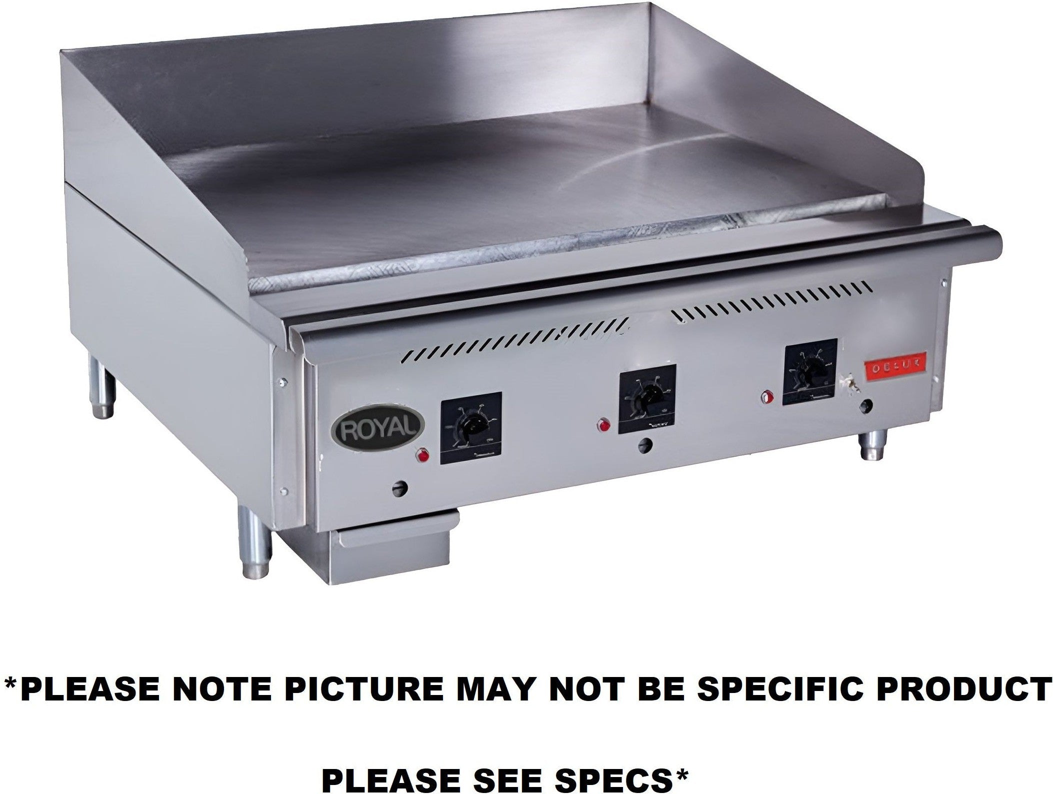 Royal - Delux 60" Thermostatic Griddle with Pilot Safety and Electronic Ignition - RD85-60-SAE Royal - Delux 60" Thermostatic Griddle with Pilot Safety and Electronic Ignition - RD85-60-SAE