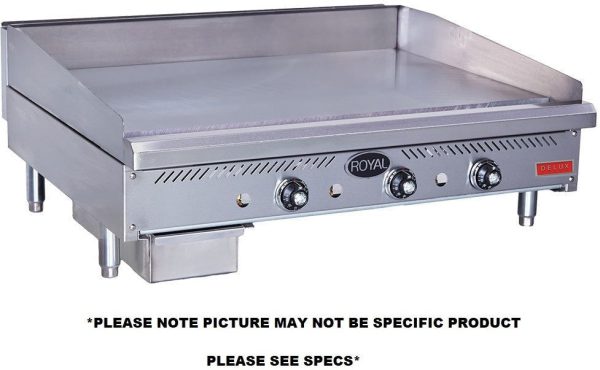 Royal - Delux 60″ Stainless Steel Heavy Duty Snap Action Griddles - RDSAC-60