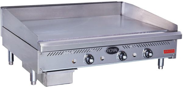 Royal - Delux 36″ Stainless Steel Heavy Duty Deep Thermostatic Griddle - RDTG-36-D