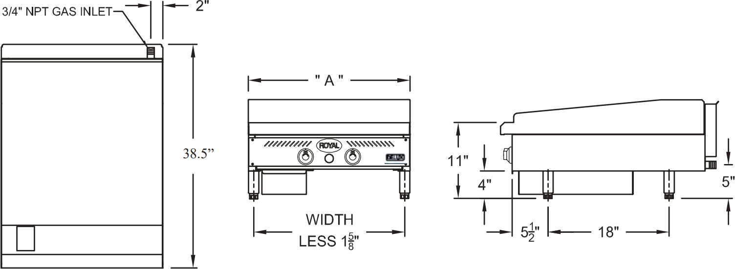 Royal - Delux 48″ Stainless Steel Heavy Duty Deep Thermostatic Griddle - RDTG-48-D Royal - Delux 48″ Stainless Steel Heavy Duty Deep Thermostatic Griddle - RDTG-48-D