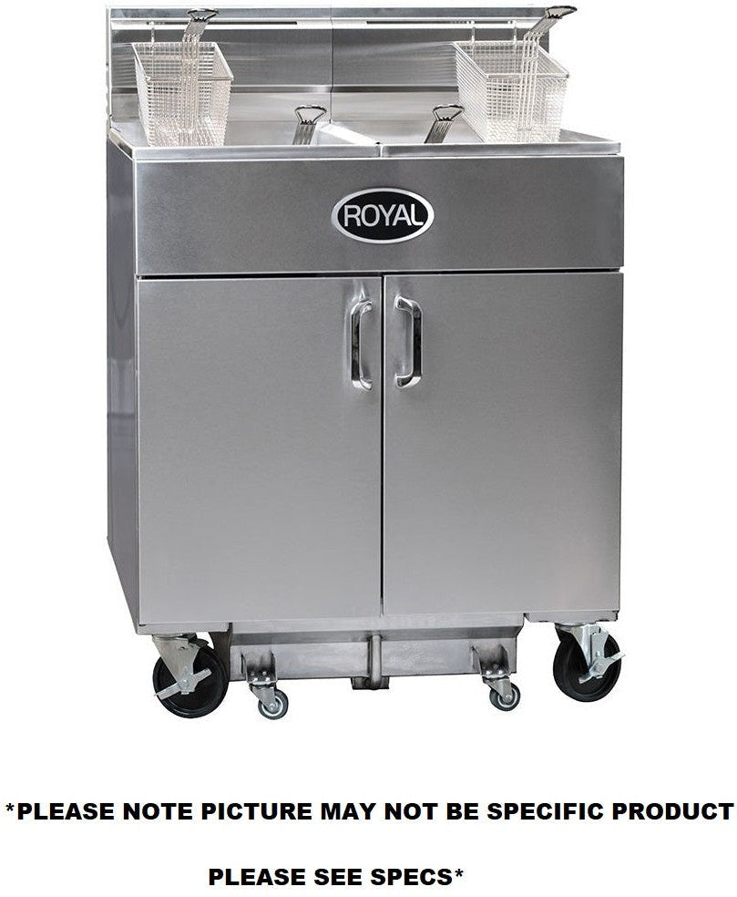 Royal - Delux 60 Lb Gas Fryer with Built in Filter and Two Channel Digital Control (5 Tanks) - RFT-60-5-DM2 Royal - Delux 60 Lb Gas Fryer with Built in Filter and Two Channel Digital Control (5 Tanks) - RFT-60-5-DM2