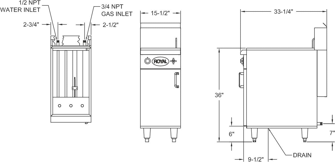 Royal - 14 gal Stainless Steel Pasta Cooker - RPC-14 Royal - 14 gal Stainless Steel Pasta Cooker - RPC-14