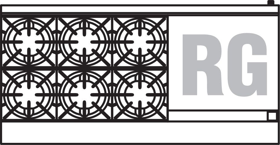 Royal - 60″ Stainless Steel, 6 Open Burner, 24” Wide Griddle Gas Range - RR-6RG24 Royal - 60″ Stainless Steel, 6 Open Burner, 24” Wide Griddle Gas Range - RR-6RG24