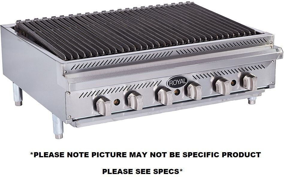Royal - 24", 4 Burners Stainless Steel Heavy Duty Radiant Broiler - RRB-24 Royal - 24", 4 Burners Stainless Steel Heavy Duty Radiant Broiler - RRB-24
