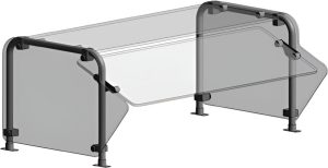 Randell - 60" Double Tier, Single Sided Non Adjustable Self Service On Top Tier, Non Adjustable Full Service On Front & Glass Top - RSW-DTSSFF-60 (Special Order 4-6 Weeks)
