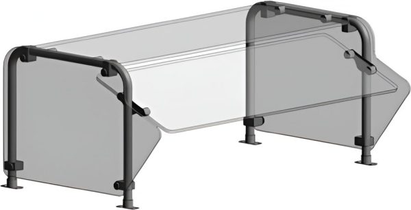 Randell - 60" Double Tier, Single Sided Non Adjustable Self Service On Top Tier, Non Adjustable Self Service On Front & Glass Top - RSW-DTSSNA-60 (Special Order 4-6 Weeks)