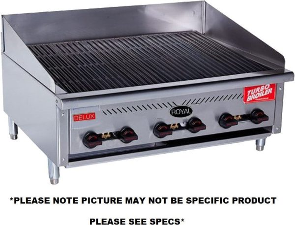 Royal - Delux 30.37" Stainless Steel Infrared Radiant Turbo Broiler with 55,000 BTU - TB-330