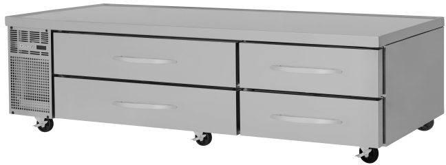 Turbo Air - PRO Series 96" Two-Section Silver Freezer Chef Base with 4 Stainless Steel Drawers - PRCBE-96R-N (ETA 5-6 Weeks) Turbo Air - PRO Series 96" Two-Section Silver Freezer Chef Base with 4 Stainless Steel Drawers - PRCBE-96R-N (ETA 5-6 Weeks)