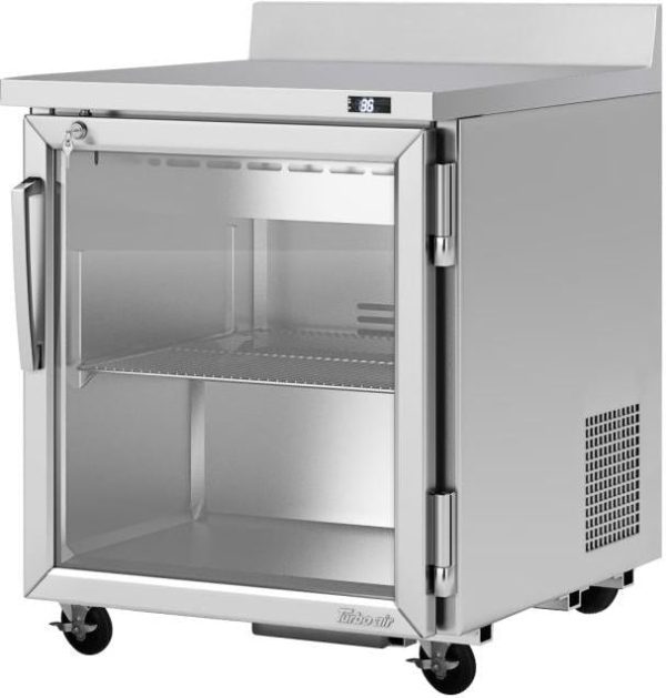 Turbo Air - PRO Series 27.5" Silver One-Section Worktop Refrigerator with 1 Wire Shelf - PWR-28-G-N (ETA 5-6 Weeks)