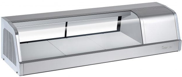 Turbo Air - 50" Stainless Steel Curved Glass Refrigerated Sushi Case with Right Side Compressor - SAK-50R-N (ETA 5-6 Weeks) Turbo Air - 50" Stainless Steel Curved Glass Refrigerated Sushi Case with Right Side Compressor - SAK-50R-N (ETA 5-6 Weeks)