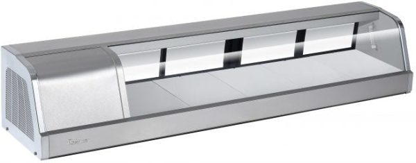Turbo Air - 60" Stainless Steel Curved Glass Refrigerated Sushi Case with Right Side Compressor - SAK-60R-N (ETA 5-6 Weeks)