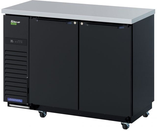 Turbo Air - 49" Narrow Back Bar Cooler with 2 Solid Black Doors - TBB-24-48SBD-N6 (ETA 5-6 Weeks) Turbo Air - 49" Narrow Back Bar Cooler with 2 Solid Black Doors - TBB-24-48SBD-N6 (ETA 5-6 Weeks)