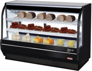 Turbo Air - 72" Black Full Service Deli Case with Curved Glass and 2 Shelves - TCDD-72H-B-N (ETA 5-6 Weeks)
