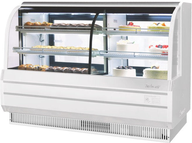 Turbo Air - 72" White Curved Glass Refrigerated and Dry Two Section Bakery Display Case - TCGB-72CO-W-N (ETA 5-6 Weeks) Turbo Air - 72" White Curved Glass Refrigerated and Dry Two Section Bakery Display Case - TCGB-72CO-W-N (ETA 5-6 Weeks)
