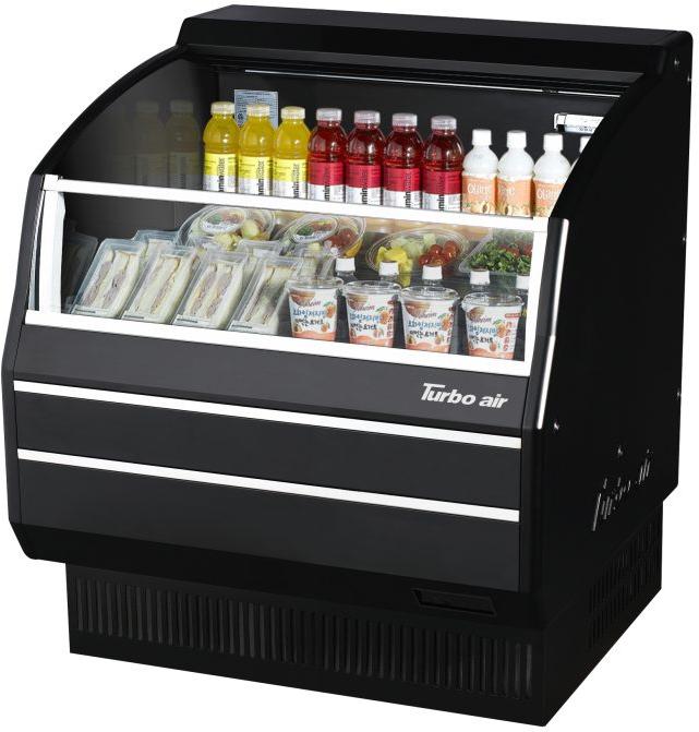 Turbo Air - 39.2" Black Slim Profile Open Display Merchandiser and 3 Bottom Shelves - TOM-40SB-SP(-A)-N (ETA 5-6 Weeks) Turbo Air - 39.2" Black Slim Profile Open Display Merchandiser and 3 Bottom Shelves - TOM-40SB-SP(-A)-N (ETA 5-6 Weeks)