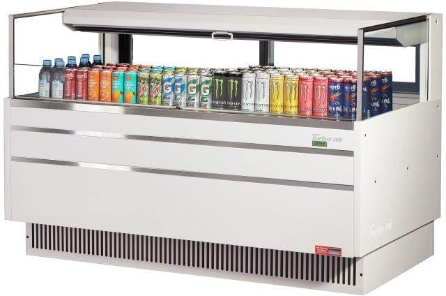 Turbo Air - 58.75" White Low Profile Horizontal Open Display Merchandiser Case - TOM-60L-UFD-W-1S-N (ETA 5-6 Weeks) Turbo Air - 58.75" White Low Profile Horizontal Open Display Merchandiser Case - TOM-60L-UFD-W-1S-N (ETA 5-6 Weeks)