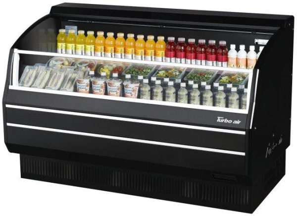 Turbo Air - 63" Black Horizontal Refrigerated Open Curtain Merchandiser with Black-Coated Interior - TOM-60SB-SP-A-N (ETA 5-6 Weeks)