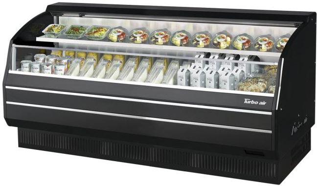 Turbo Air - 75.75" Black Low Profile Horizontal Open Display Merchandiser With 2 Adjustable Shelves and Black Panels - TOM-75LB-SP(-A)-N (ETA 5-6 Weeks) Turbo Air - 75.75" Black Low Profile Horizontal Open Display Merchandiser With 2 Adjustable Shelves and Black Panels - TOM-75LB-SP(-A)-N (ETA 5-6 Weeks)