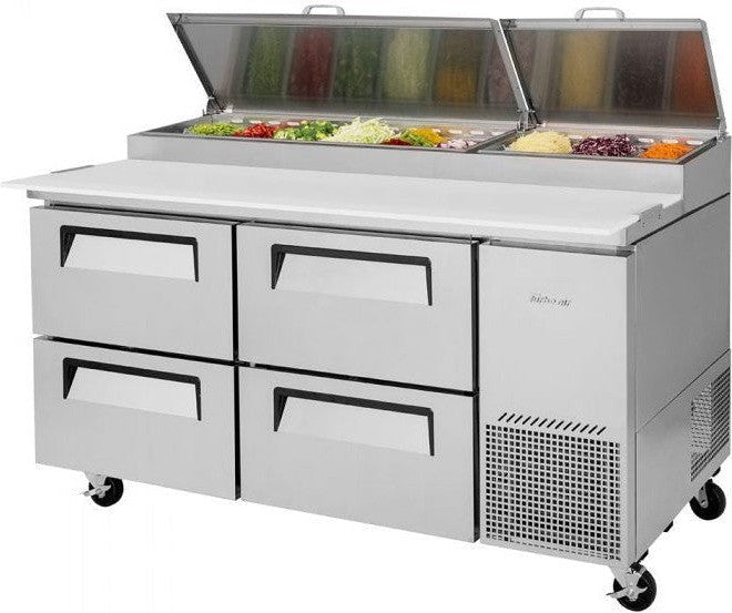 Turbo Air - 67" Pizza Prep Table with 4 Drawers - TPR-67SD-D4-N (ETA 5-6 Weeks) Turbo Air - 67" Pizza Prep Table with 4 Drawers - TPR-67SD-D4-N (ETA 5-6 Weeks)