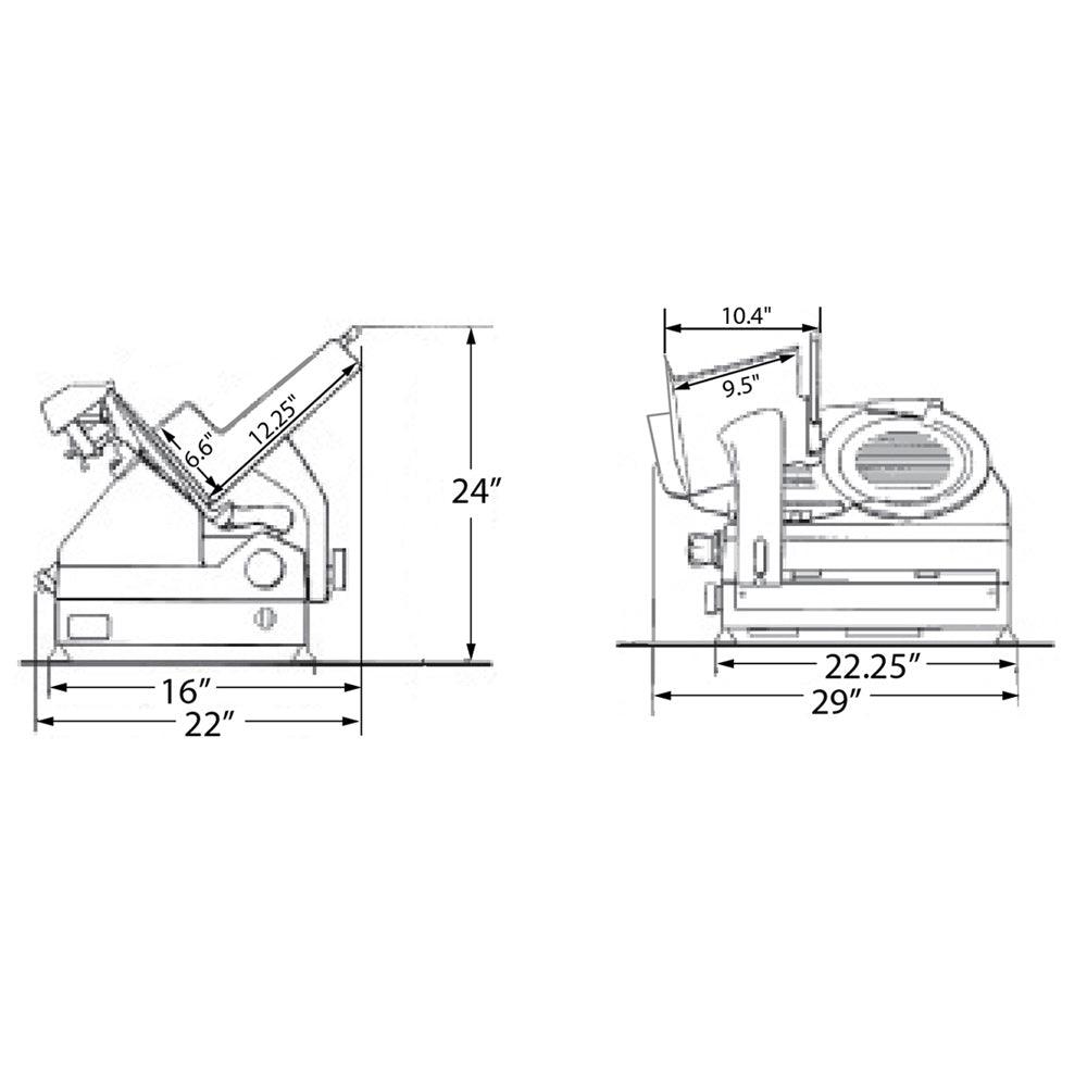 Trento - 13” Gear-Driven Slicer 2 x 0.50 HP Motor - MS-IT-0330-A Trento - 13” Gear-Driven Slicer 2 x 0.50 HP Motor - MS-IT-0330-A