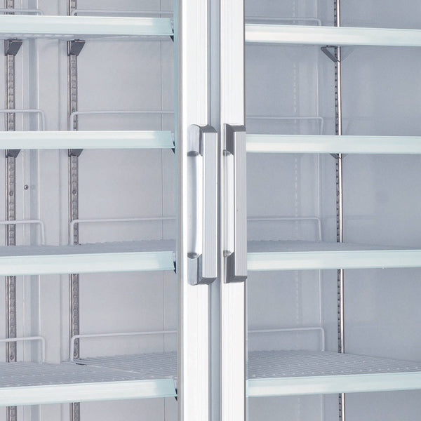 Omcan - 44.8 Cu.Ft. White Display Freezer With Double Glass Door - 50075 Omcan - 44.8 Cu.Ft. White Display Freezer With Double Glass Door - 50075