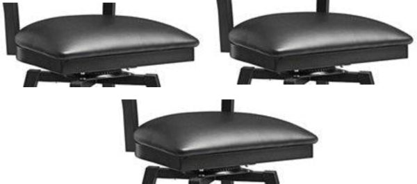 Omcan - Black Color Vinyl Seat For 47593 Chair Frame, Pack of 3 - 76554 (Chair Frame Sold Separately)