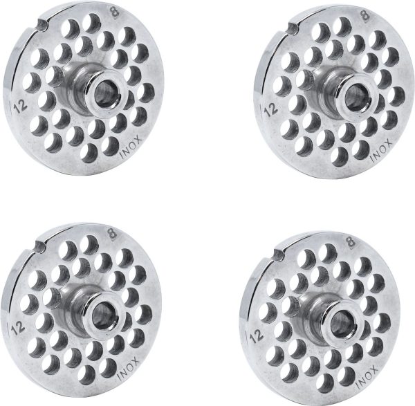 European Style #12 stainless steel plate with hub, 8mm (5/16″) – one notch/ round