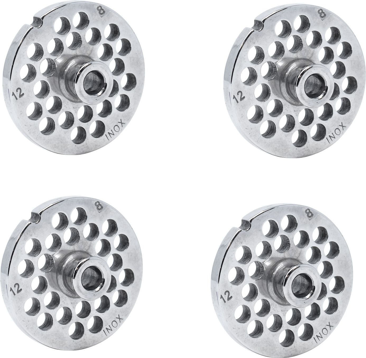 European Style #12 stainless steel plate with hub, 8mm (5/16″) – one notch/ round European Style #12 stainless steel plate with hub, 8mm (5/16″) – one notch/ round