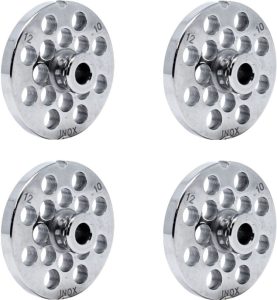 European Style #12 stainless steel plate with hub, 10mm (3/8″) – one notch/ round