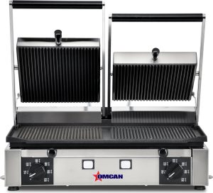 Trento 10″ x 19″ Double Panini Grill with Grooved Top and Bottom Grill Surface