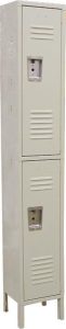 2 Tier, 1 Bank Steel Locker – Beige