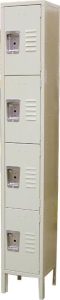 4 Tier, 1 Bank Steel Locker – Beige