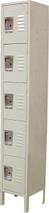 5 Tier, 1 Bank Steel Locker – Beige