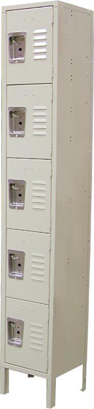 5 Tier, 1 Bank Steel Locker – Beige