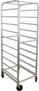 Aluminum Bun Pan Rack with 10 slides and 6″ spacing