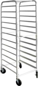 Aluminum, Round Top Bun Rack with 12 Slides and 5″ spacing