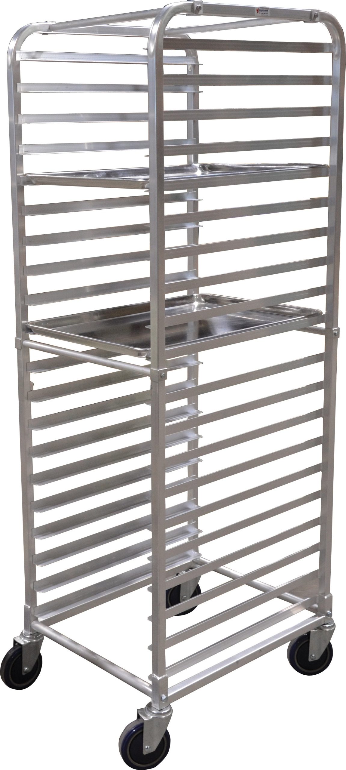 Aluminum Curved Top Bun Pan Rack with 20 slides and 3″ spacing Aluminum Curved Top Bun Pan Rack with 20 slides and 3″ spacing