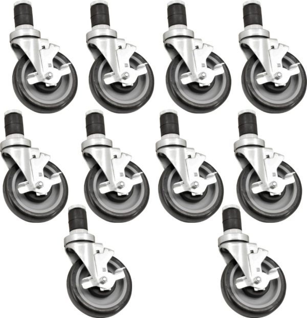 5" Caster with Brake for Worktables, Equipment Stands and Steam Tables